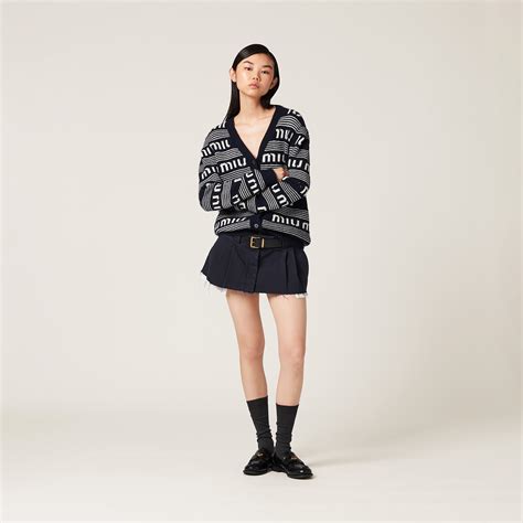 miu miu blue cardigan|miumiu cashmere cardigan.